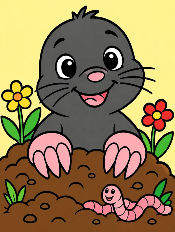Colored drawing of a mole