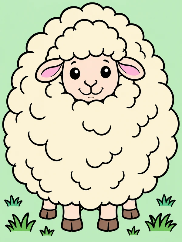 Colored drawing of a Merino sheep