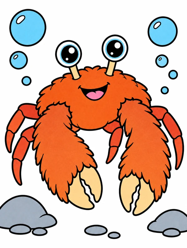 Colored drawing of a yeti crab