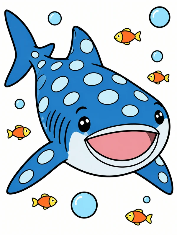 Colored drawing of a whale shark