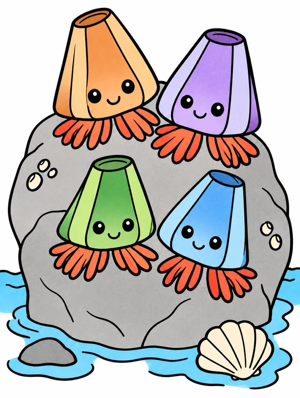 Colored drawing of a barnacle