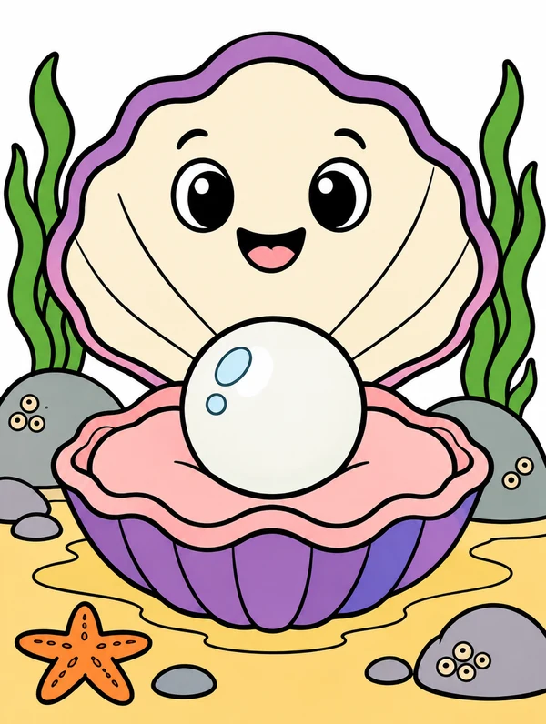 Colored drawing of a oyster