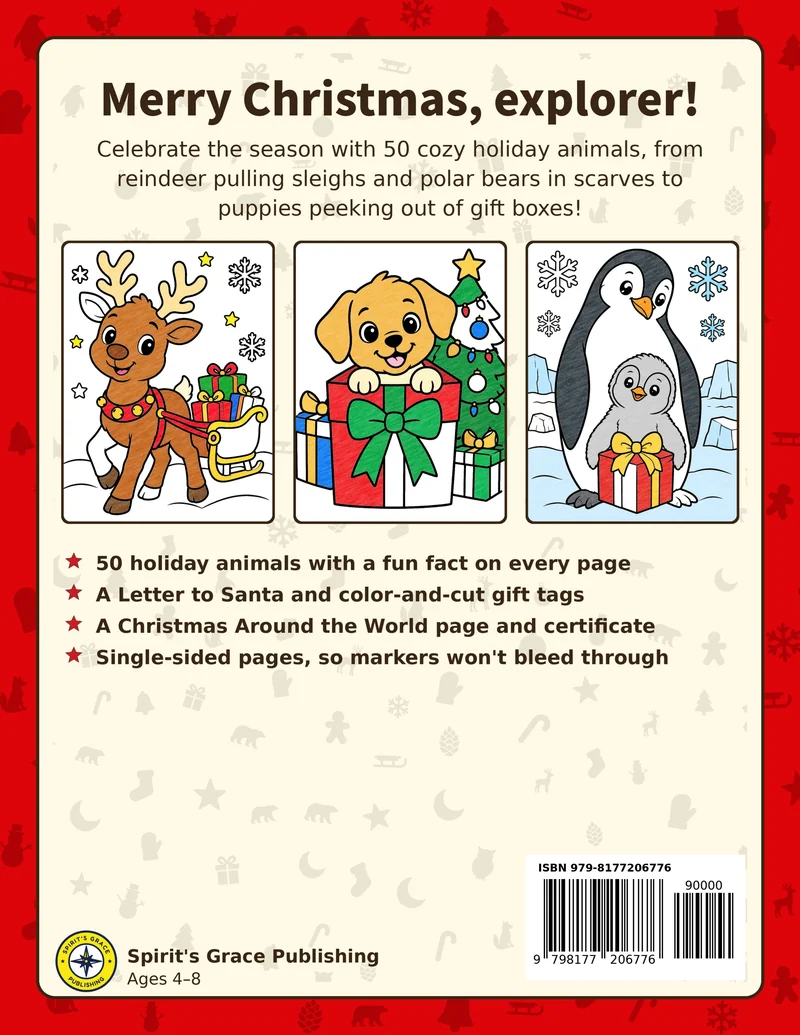 Back cover of Wild Explorers Christmas Animals