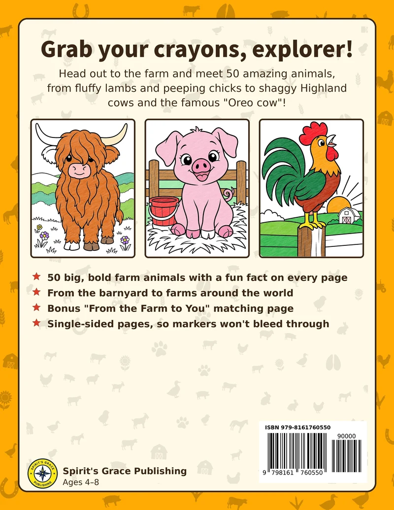 Back cover of Wild Explorers Farm Animals