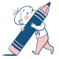 Child's hand holding a crayon
